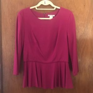 Alberto Makali Size 10 Magenta 3/4 Sleeve Peplum
